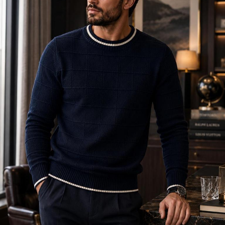 Sueter masculino trico blusa frio quadrada
