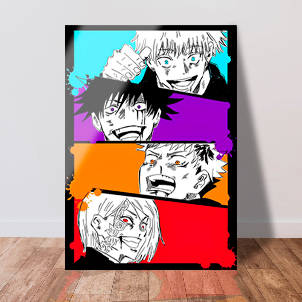 Quadro Decorativo Jujutsu Kaisen 21x29 Itadori/Nobara/Megumi/Gojo/Yuta