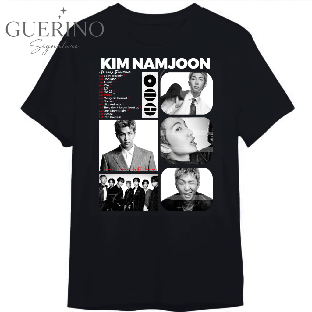 Camiseta RM Kim Namjoon Arirang K-pop Álbum Unissex 100% Algodão
