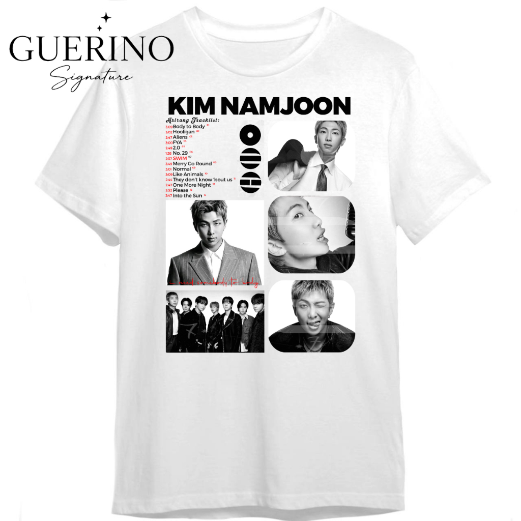 Camiseta RM Kim Namjoon BTS Arirang K-pop Álbum Unissex 100% Algodão