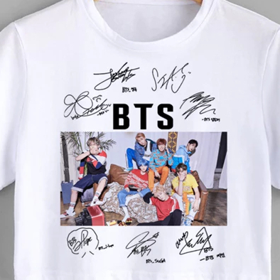 Camisa Premium BTS Assinaturas de Todos Bts Classic  Camiseta 100% Algodão Suga J-Hope Rm  5.0