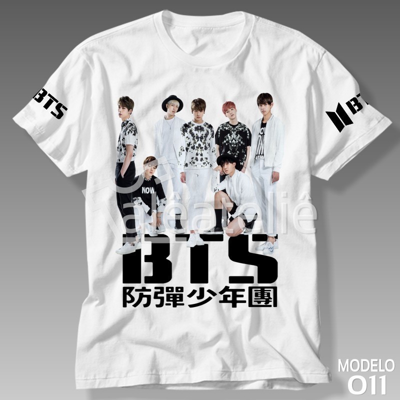 Camiseta Bts Jin Suga JHope RM Jimin Jungkook  Camisa 100% Algodão