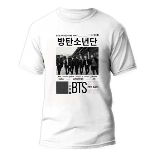 Camisa Premium Bts Kpop Rm Jin Suga J-hope Jimin V Jungkook Camiseta 100% Algodão