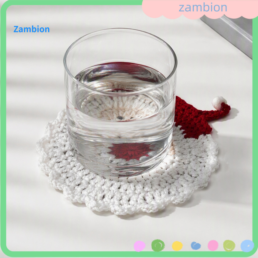 Handcrafted Festive Gift Items Christmas Coasters for Mugs Handmade Crochet Santa Claus Coaster – Absorbent Drink Mat