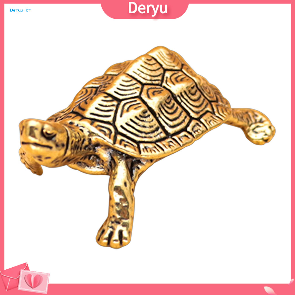Elegant Metal Turtle Sculpture Vintage Brass Statuette Handcrafted Statue – Small Figurine Artistic Desktop for Home