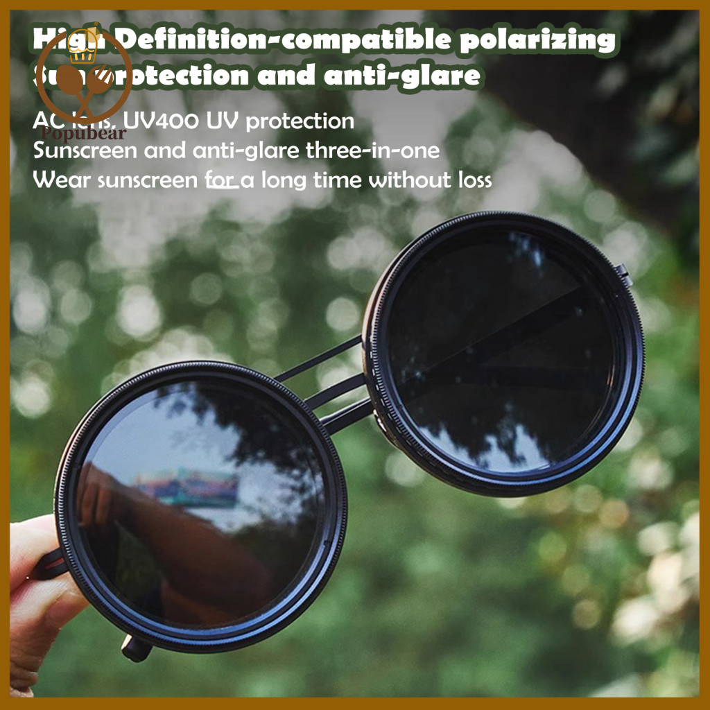 Nd Filter Sunglasses Adjustable 1-9 Gears Polarized Retro Handcrafted Unisex Glasses for Men and Women – Perfect for O