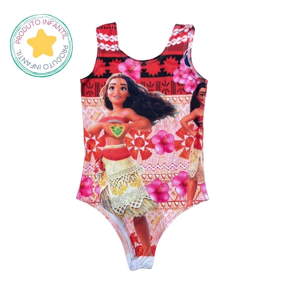 Body Collant Infantil Moana Fantasia de Carnaval