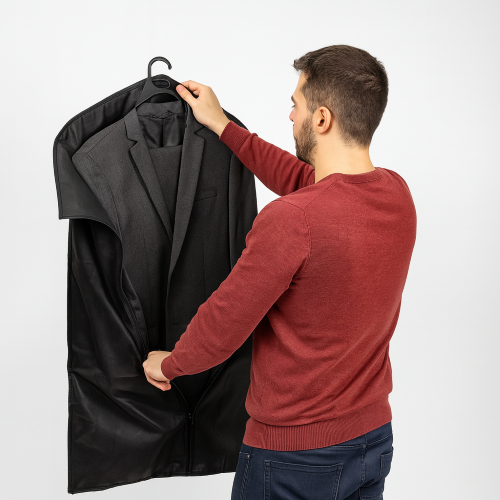 Capa Para Roupa Terno Noivo Casaco Protetora Camisa TNT Zíper Antimofo Antipoeira Guarda Roupa Closet