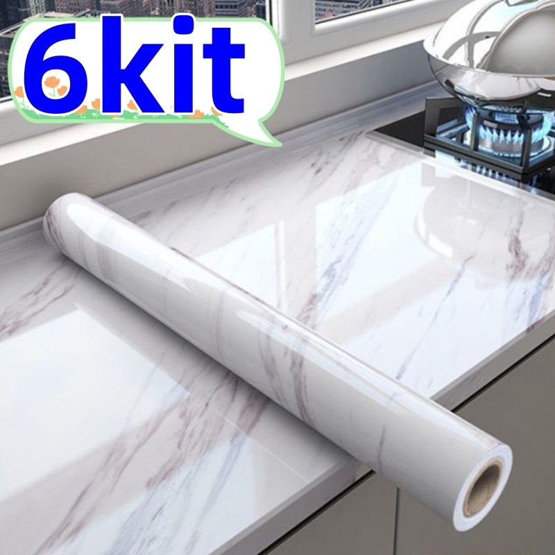 6 Uni Papel De Parede Painel Autoadesivo Marmore Usável Em Fogão/Armário/Porta Inovação Com Filme Lavavel Promoção