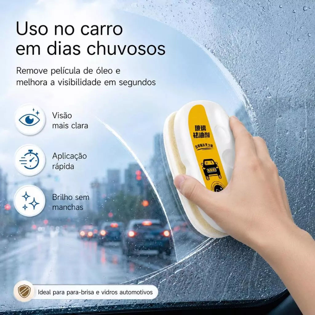 Automotive Oil Film Cleaning Brush, Car Glass Cleaner Windshield Prevents Rain and Fog, Capacity
