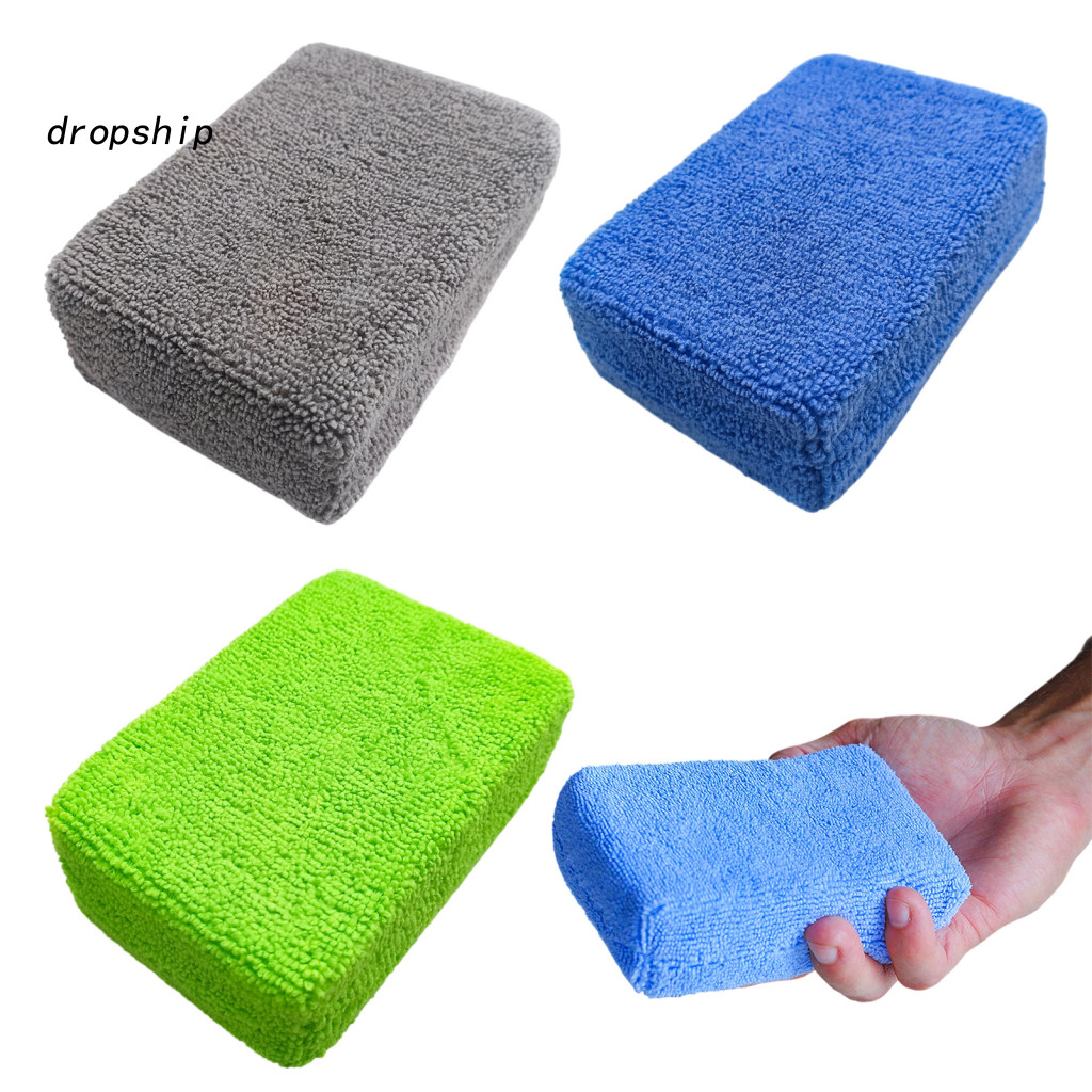 Non Scratch Glass Tile Cleaner Microfiber Car Wash Mitt High Density Sponge – Soft Reusable Washable Pad for Automotiv