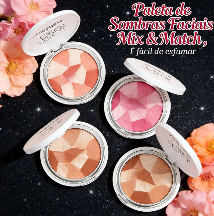 ✨ Blush Mosaic Multicolorido - Paleta de Sombras Faciais Mix & Match | É fácil de esfumar✨
