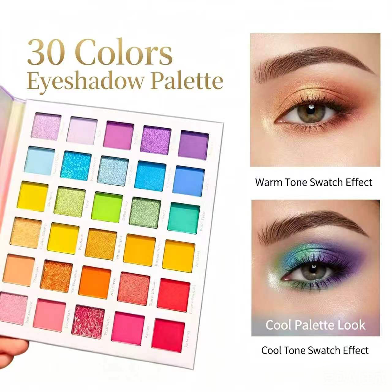 Paleta De Sombras Com 30 De Alto Pigmento-Maquiagem Multicolorida De Longa Duração , Escolha Oficial Acessível
