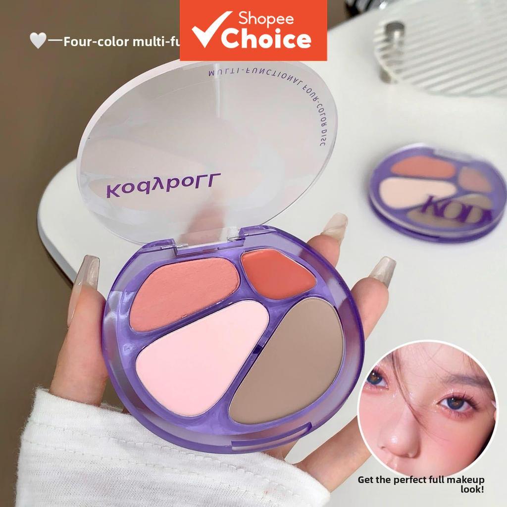 KodyboLL Paleta de Maquiagem 4 em 1 Multicolorida: Iluminador Matte, Contorno, Blush e Sombra