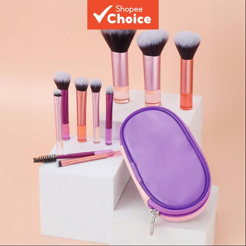 Conjunto De Mini Pincéis De Maquiagem Multicoloridos , 10 Peças , Kit Portátil De Sombra Para Viagem
