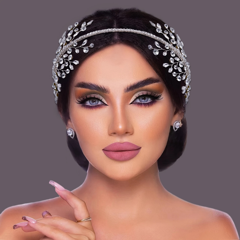Faixa de cabeça de rhinestones feita à mão adornada com cristais, perfeita para casamentos, festas e bailes de formatura