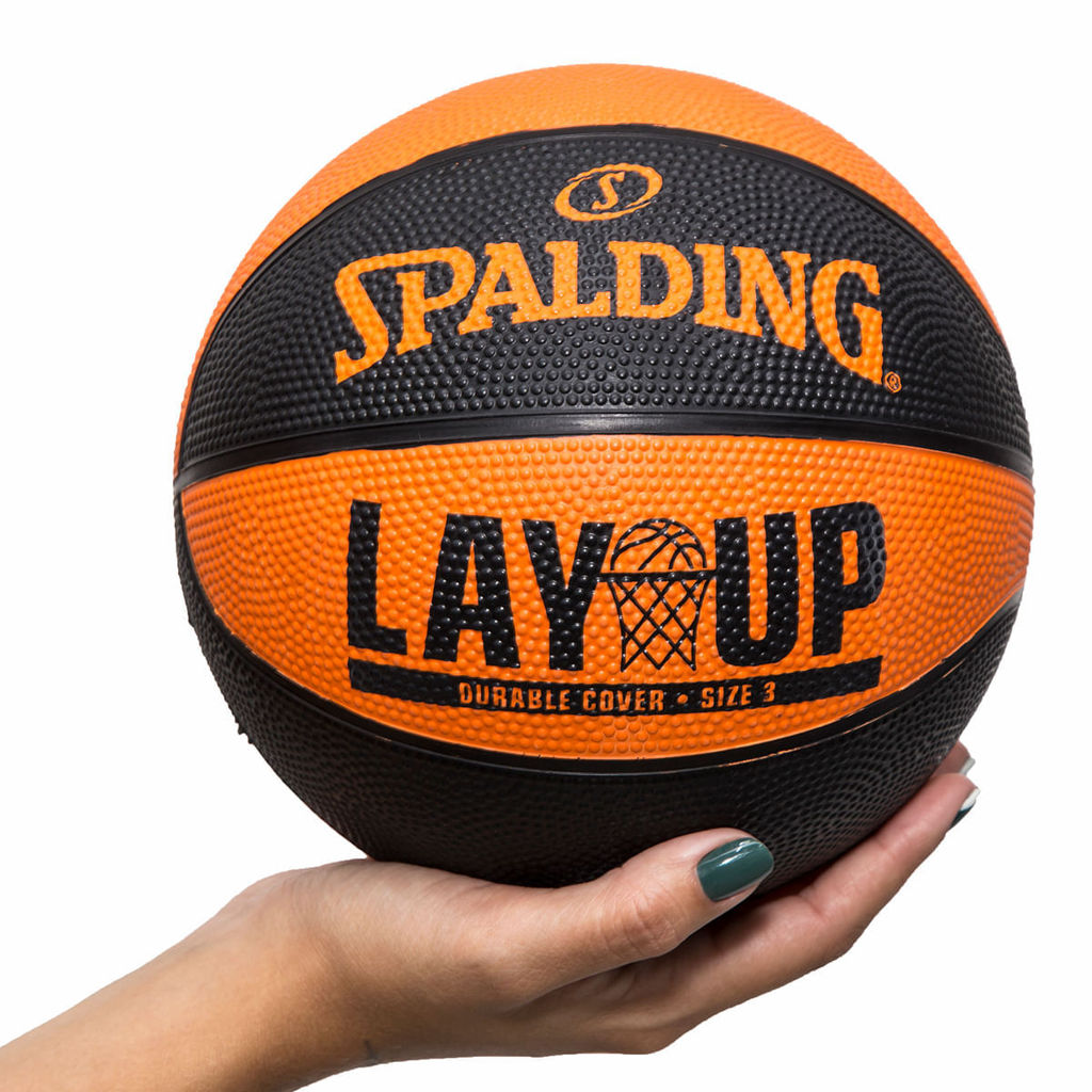 Mini Bola De Basquete Spalding Lay-Up - Laranja e Preto