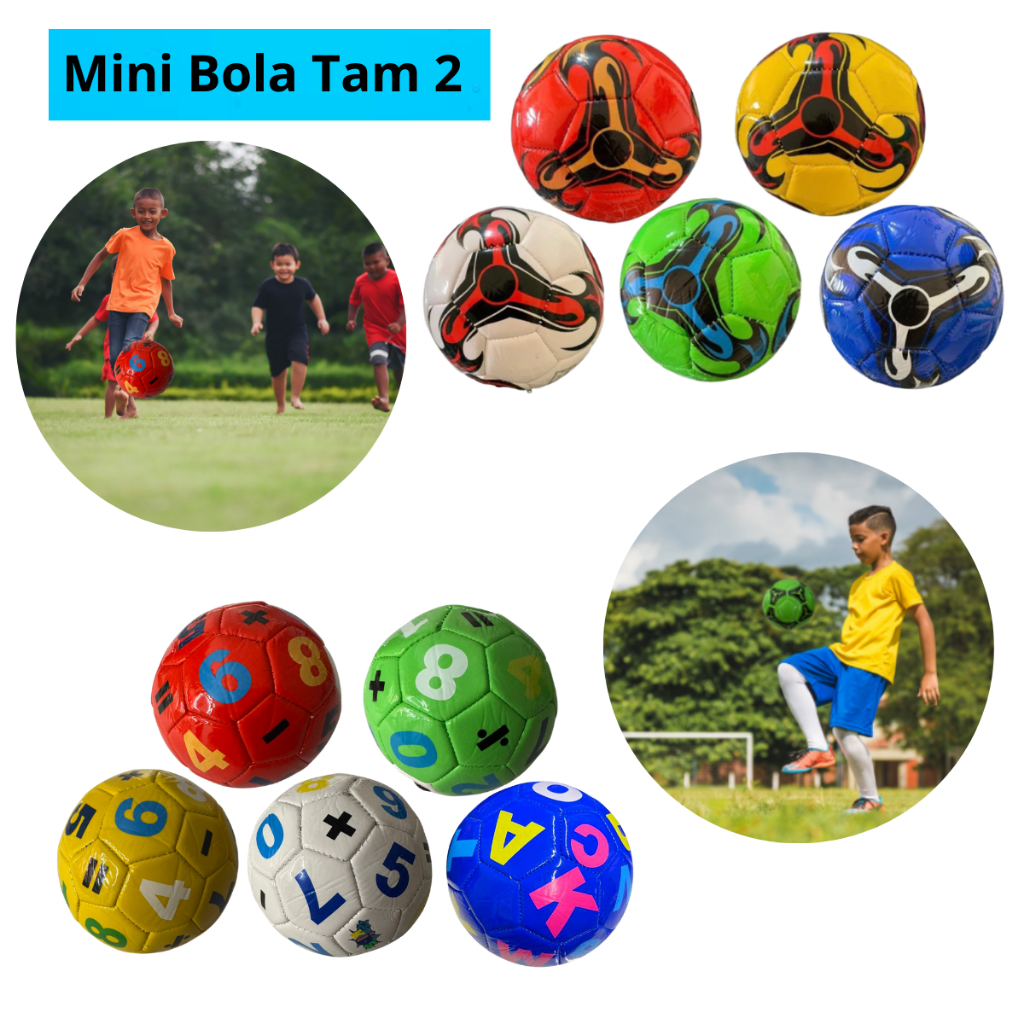 Mini Bola Futebol Infantil Tam 2 Capotao Resistente N2 Oficial Treino Presentes Ferias Criança / Bomba De Ar