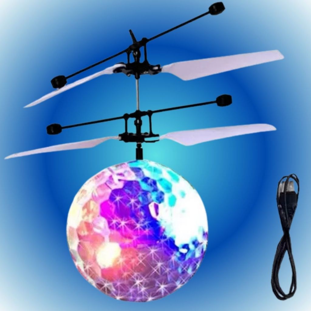 Bola Voadora Elétrica com LED Bolinha Voadora Flying Ball Fly Bola Mini Drone Recarregável