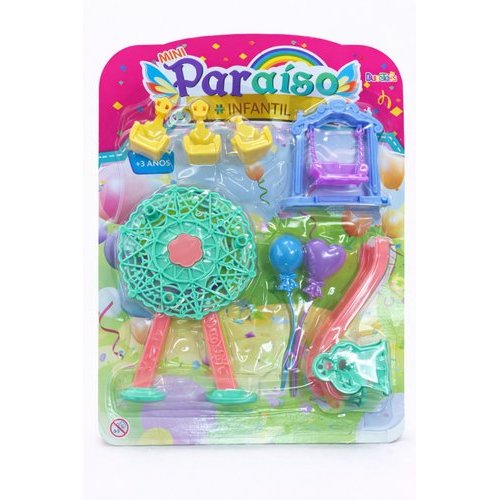 Mini Parque Diversão Brinquedo Playset Colorido Portatil Acessorios Criativo Infantil