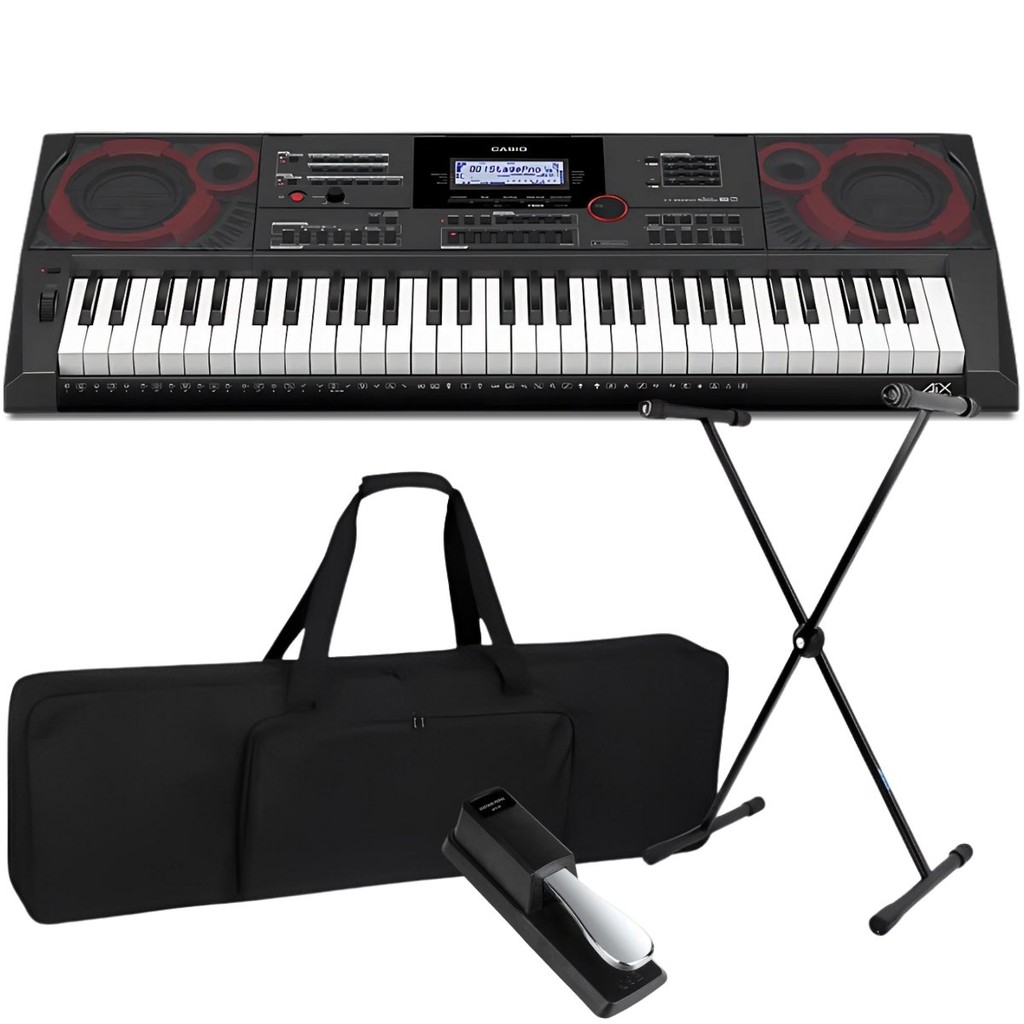 Kit Teclado Casio Ctx5000 Arranjador 61 Teclas + Suporte Capa Pedal
