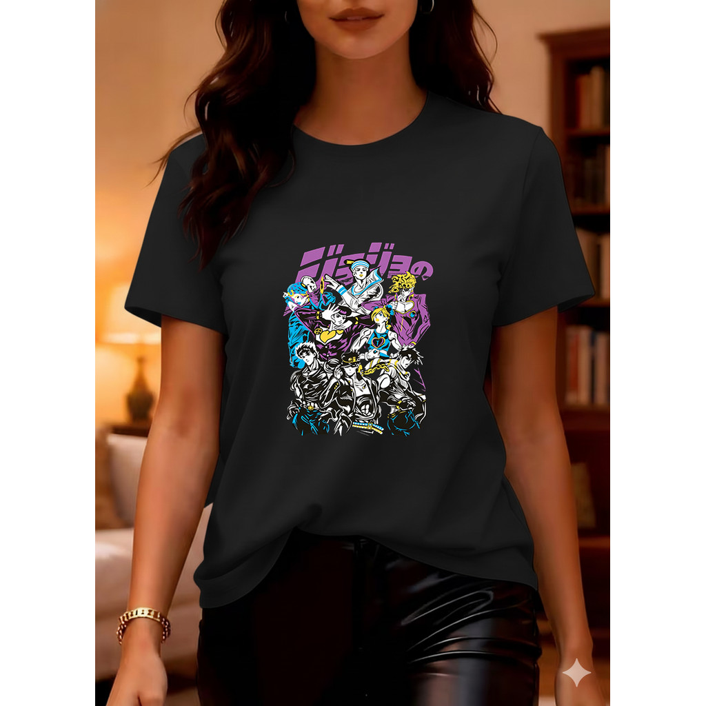 Camisa Unissex Jojo's Bizarre Adventure, Estilo Pop Art, Cores Vivas, Tela Macia, Para Fãs e Usos Diários