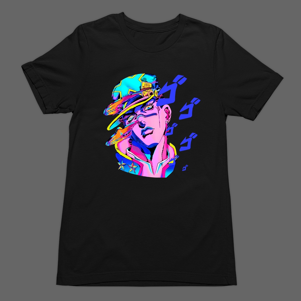 Camiseta Básica T-Shirt Jotaro Joestar Anime Jojo's Bizarre Adventure Art Unissex