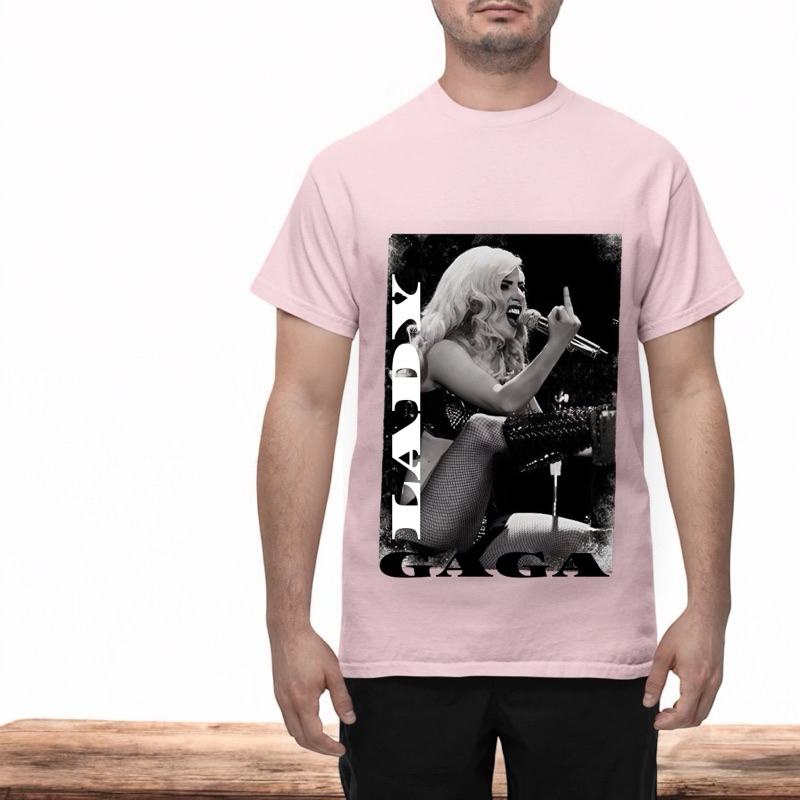 Camiseta Lady Gaga Show Música Artista Turnê Blusa Algodão Unissex Pop Ídolo Várias Cores