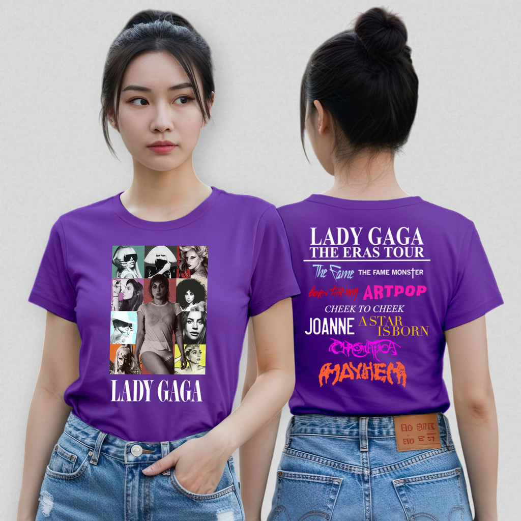 Camiseta Básica Feminina Coleção Lady Gaga The Eras Tour 111 Malha Algodão Premium Confortável Leve
