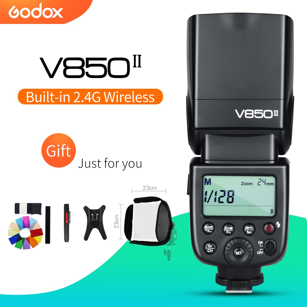 Godox V850II Sistema X Sem Fio 2.4G GN60 Integrado Câmera De Íon-Lítio Flash Speedlite