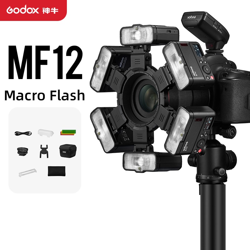 Godox MF12 Macro Mini Flash Speedlite Integrado 2.4G Sistema X Sem Fio TTL Para Câmera