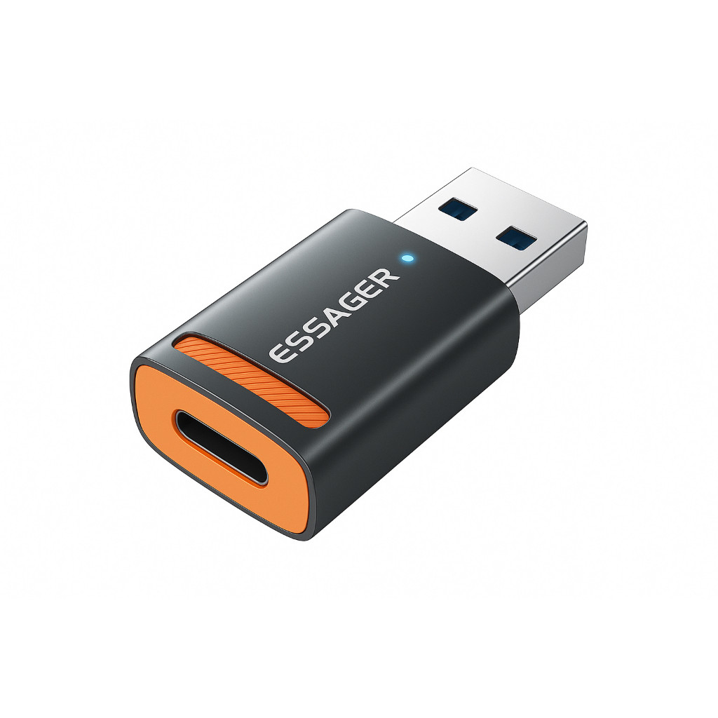 Adaptador OTG USB 3.0 USB-A Macho para USB-C Fêmea 5Gbps Tipo C Alta Velocidade