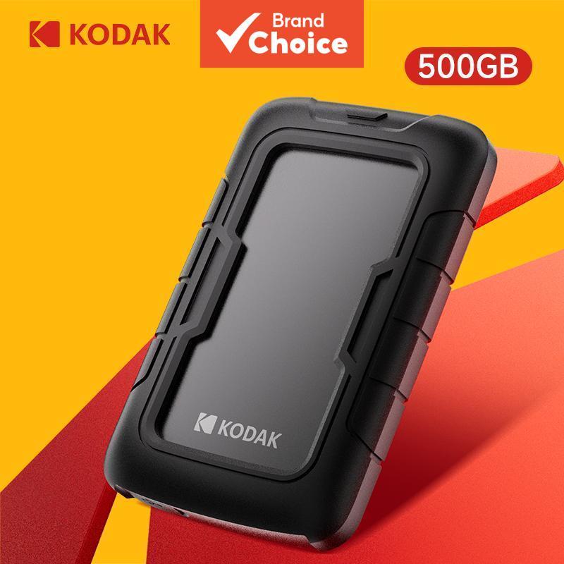 Kodak P110 Disco Rígido Portátil 500GB/1TB – Cabo USB-A SuperSpeed (5Gbps), Backup com Um Clique para Fotos, Vídeos e