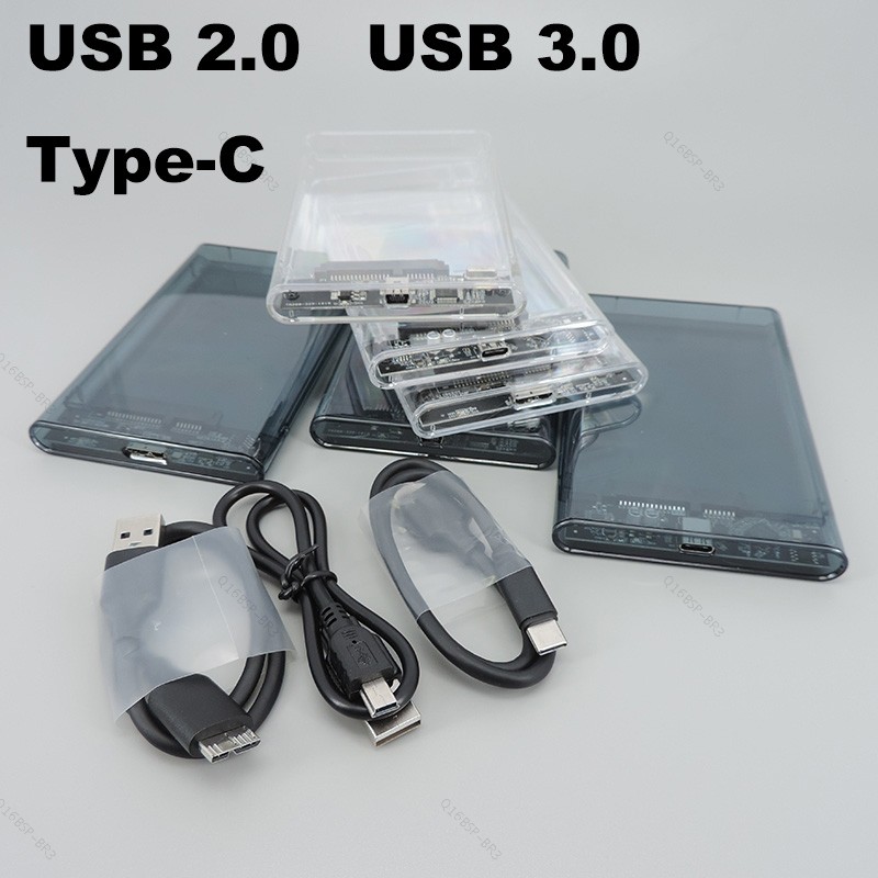 Caso hd Externo 2.5 SATA Para USB 3.0 5Gbps Transparente Portátil Disco Rígido Gabinete hdd PC SSD Caixa BR16B3