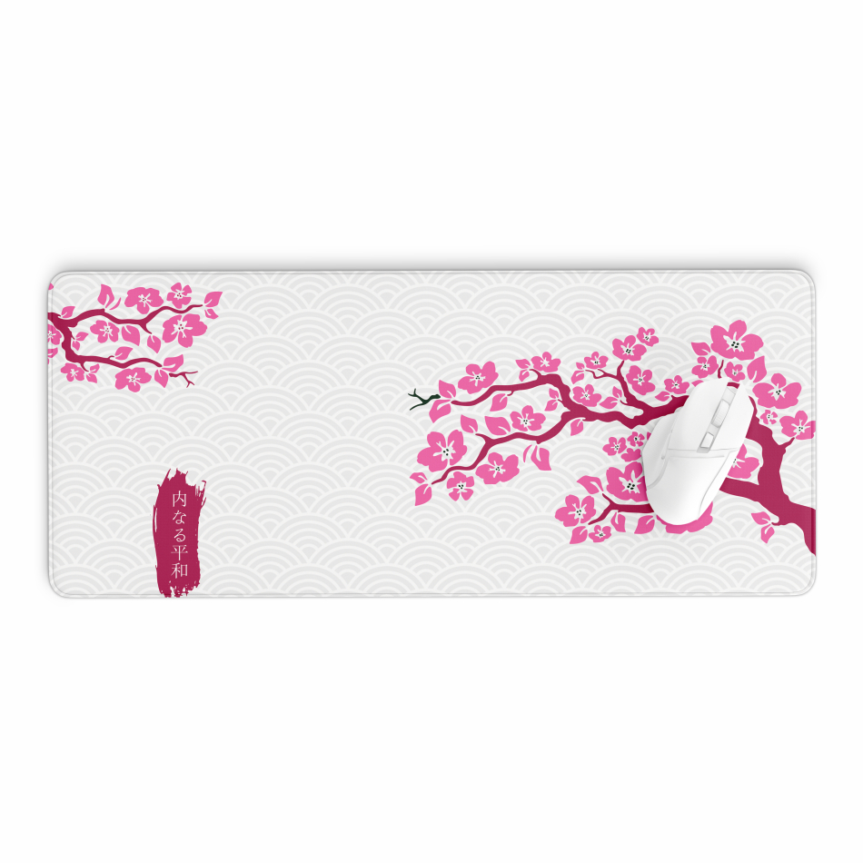 Mouse Pad Gamer Sakura árvore cherry tree cerejeira personalizado 90x40 70x30 Borracha borda costurada anime japones
