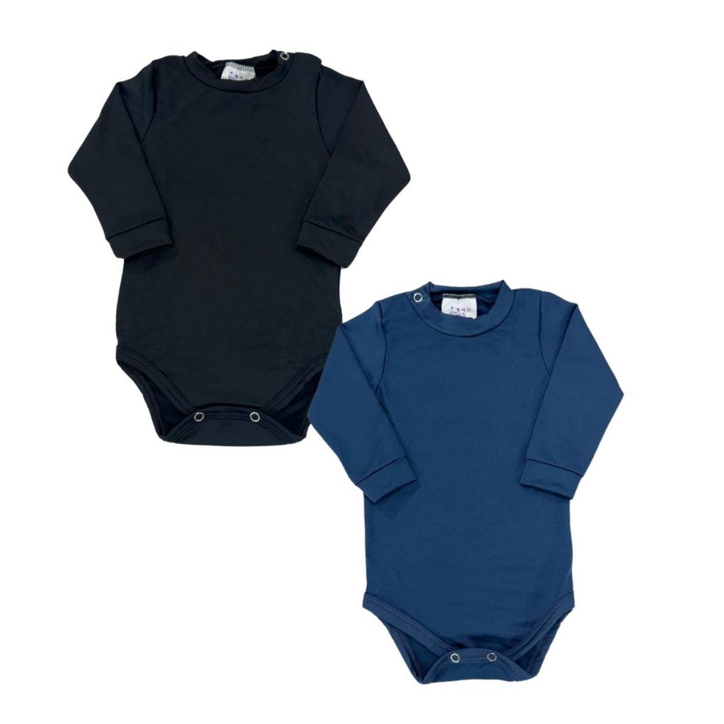 Kit 2 Bodys Bodie Térmico Bebê Manga Longa Peluciado Baby