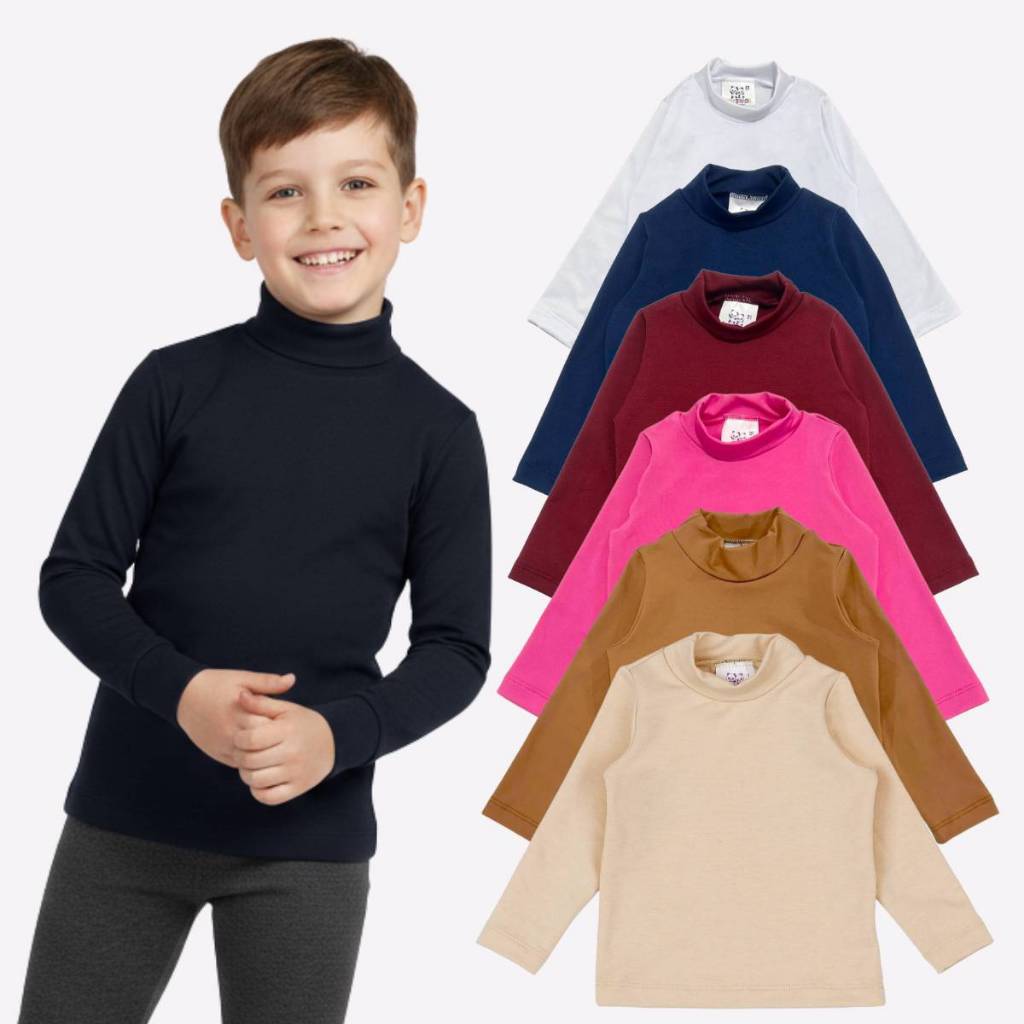 Blusa Gola Alta Térmico Comfort Infantil Peluciada Manga Longa
