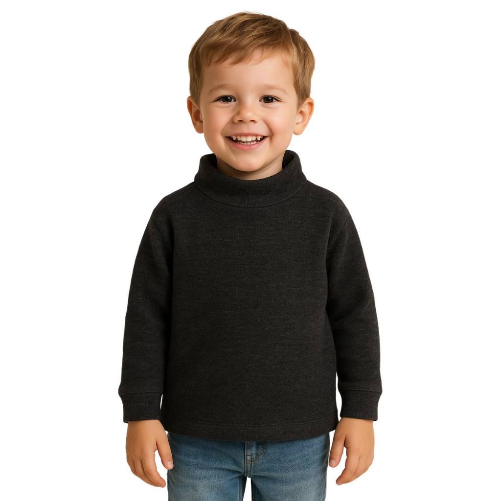 Blusa Gola Alta Manga Longa Boucle Infantil Peluciada Quentinha Inverno