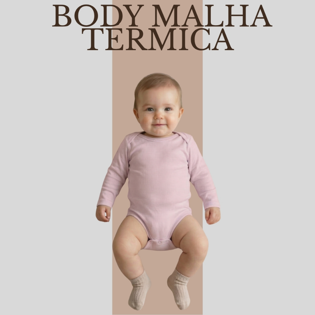 Body Bebê Térmico Peluciado Inverno Manga Longa Quentinho Unissex 26304-A