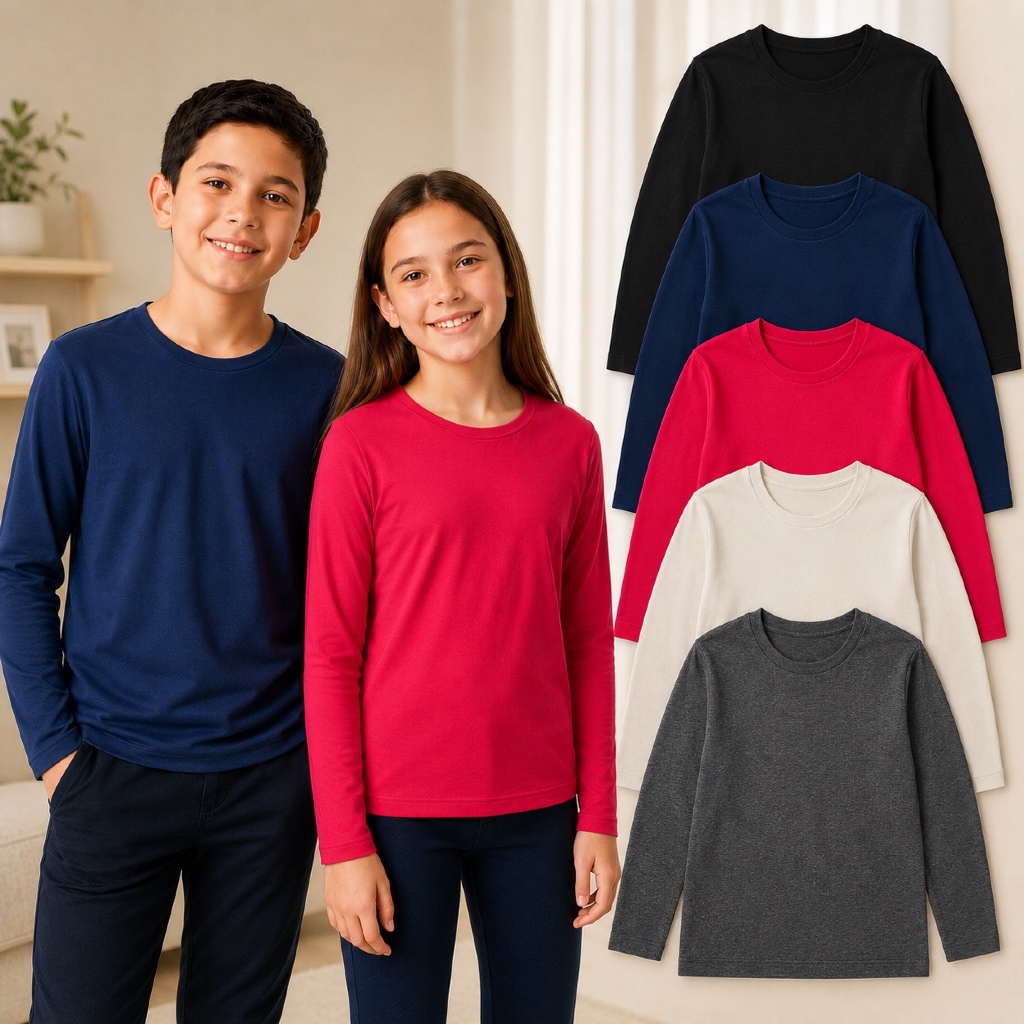 Kit 3 Blusa Termica Inverno tam 2 ao 12 Peluciada Infantil e Juvenil Menino e Menina Segunda Pele