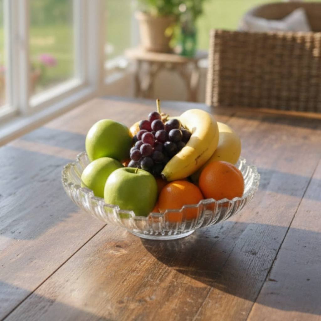 Mesa De Centro Saladeira Fruteira Em Vidro Luxo