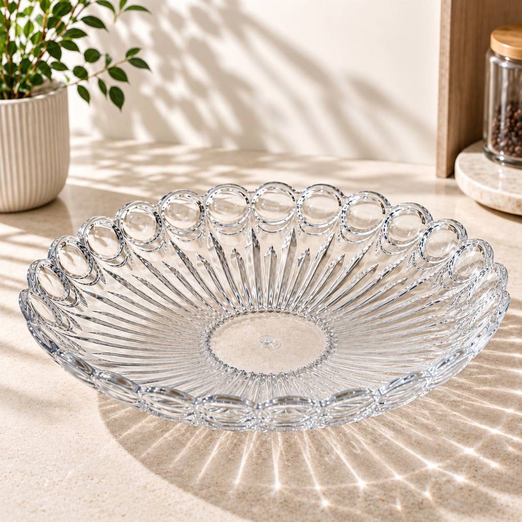 Centro de Mesa Fruteira Petisqueira Saladeira Multiuso Acrílico Cristal