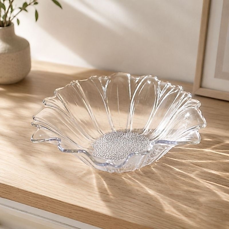 Fruteira Multiuso Saladeira Flôr Acrílico Cristal Keita Premium Centro de Mesa Decorativo