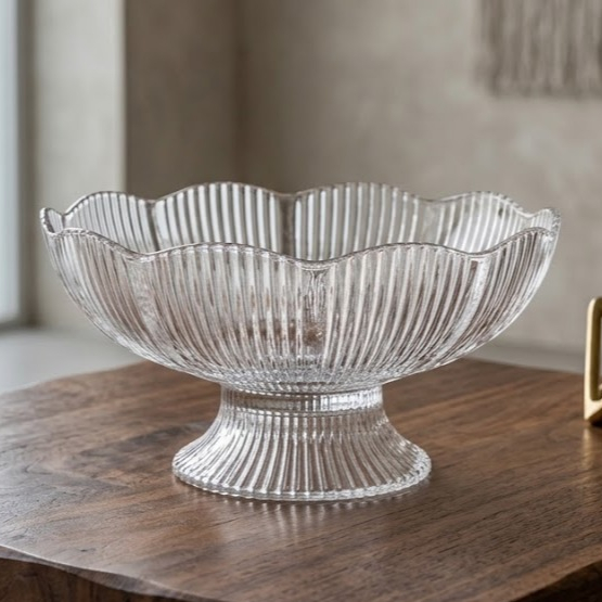 Fruteira De Mesa Saladeira Acrílico Com Pé Saladeira Centro De Mesa Porta Frutas Decoração Cozinha