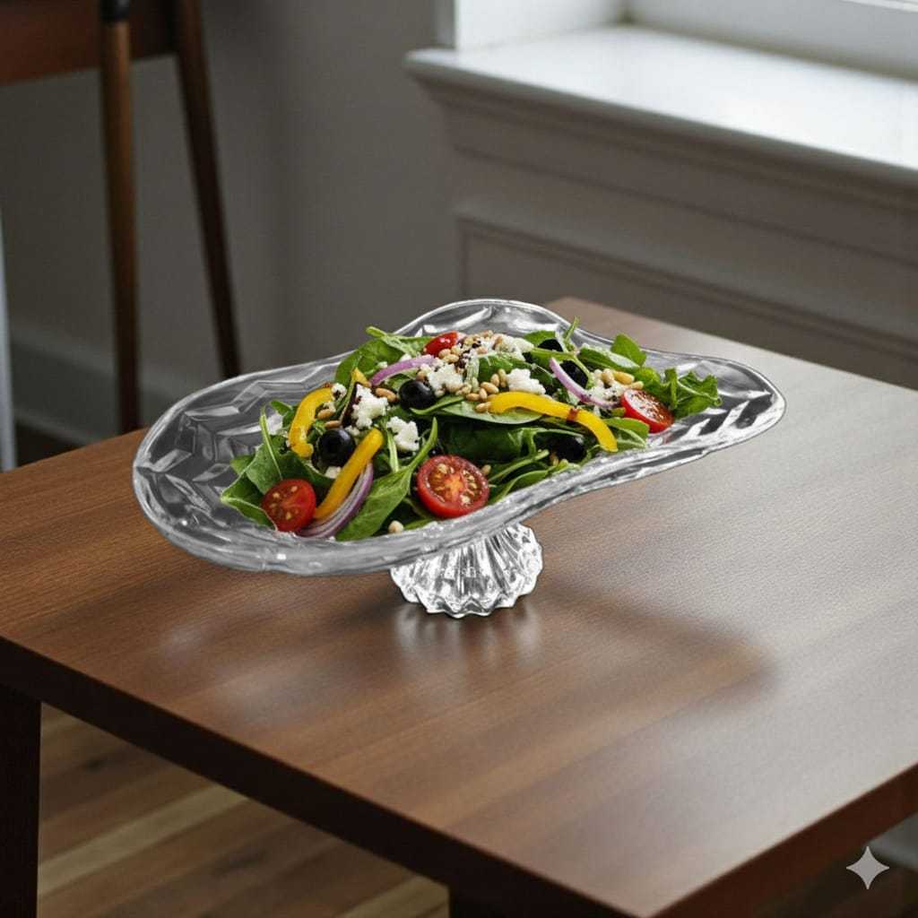 Petisqueira Premium Saladeira de Vidro - Centro de Mesa 33cm Decoração Mesa Posta