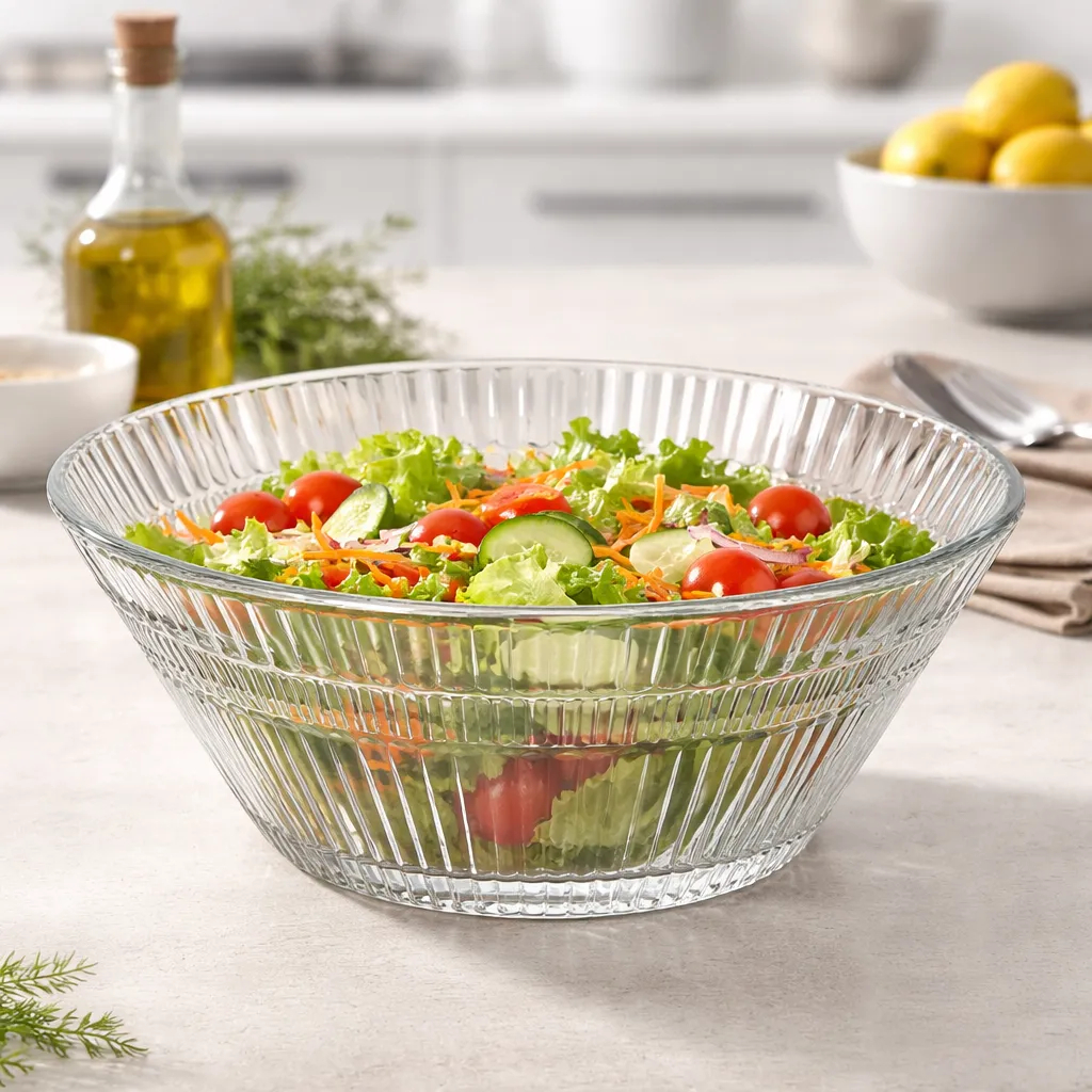 Tigela Saladeira De Vidro Servir Multiuso 1,7l Centro Mesa