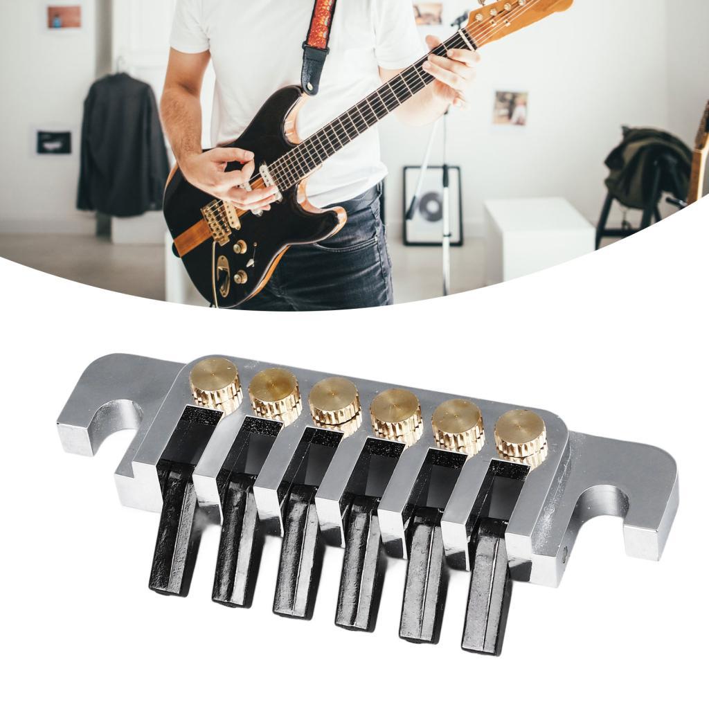 lilystudio.br-SIP-TW Guitar Bridge Tailpiece Substituição Estilo Vintage Liga de Alumínio Cobre 6 Cordas Barra de