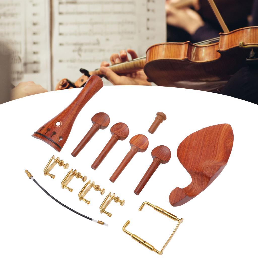 Daconovo JUJUBA WOOD VIOLIN VIOLIN QUINREST COMPLETO PROFISSIONAL CHEEK REST PEGS TAIL POST CORDA TAILPIECE PARAFUSO