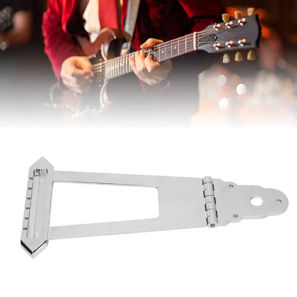 Trapézio Tailpiece Bridge Peças de guitarra de 6 cordas Acústico compatível com Jazz Archtop Baixo elétrico Sela