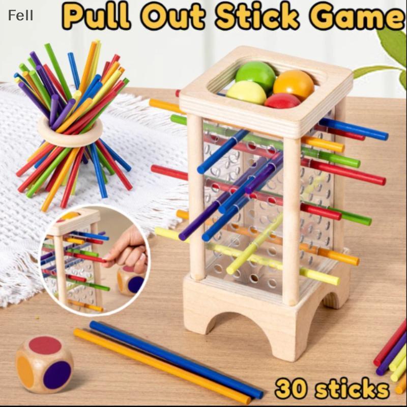 [Fel] Pull Out Sti Game Toys Colorido De Madeira Jogos De Tabuleiro Pai-Filho Interativo Puzzle Brinquedos Venda Quente